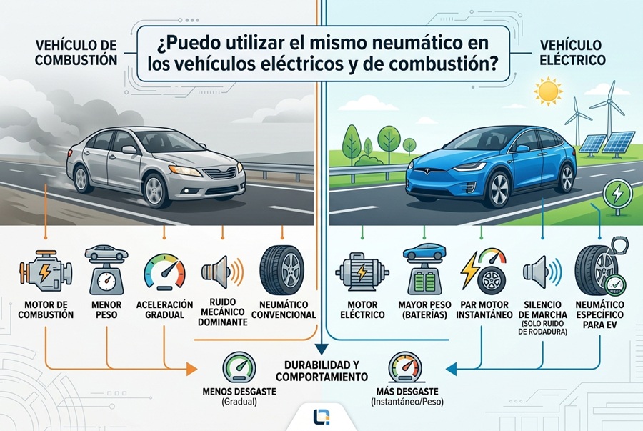 �Puedo utilizar el mismo neum�tico en los veh�culos el�ctricos y de combusti�n?