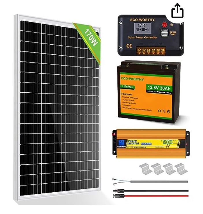 ECO-WORTHY 170W 12V Kit Placa Solar Autoconsumo [+info]
