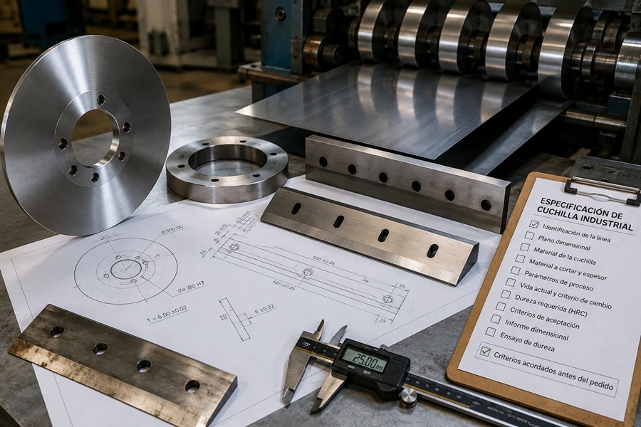 C�mo especificar una cuchilla industrial de recambio para l�neas de corte de metal