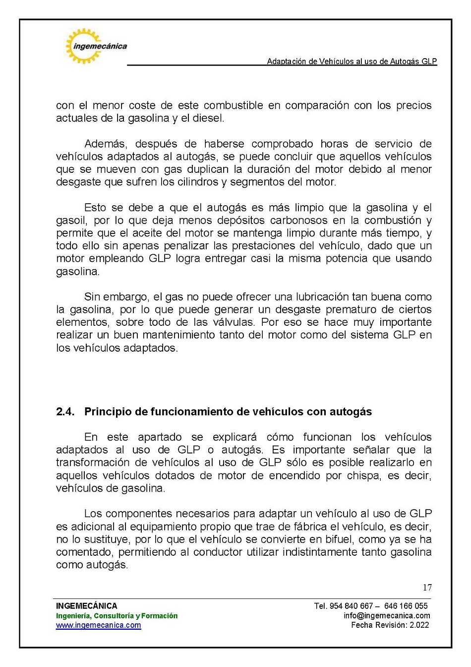 Adaptaci�n de veh�culos al uso de autog�s GLP. P�gina 13