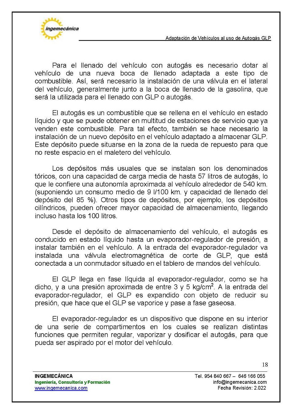 Adaptaci�n de veh�culos al uso de autog�s GLP. P�gina 14