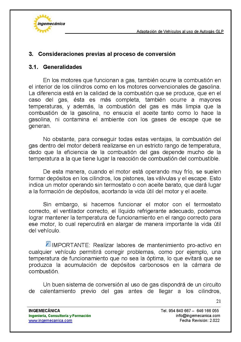 Adaptaci�n de veh�culos al uso de autog�s GLP. P�gina 17