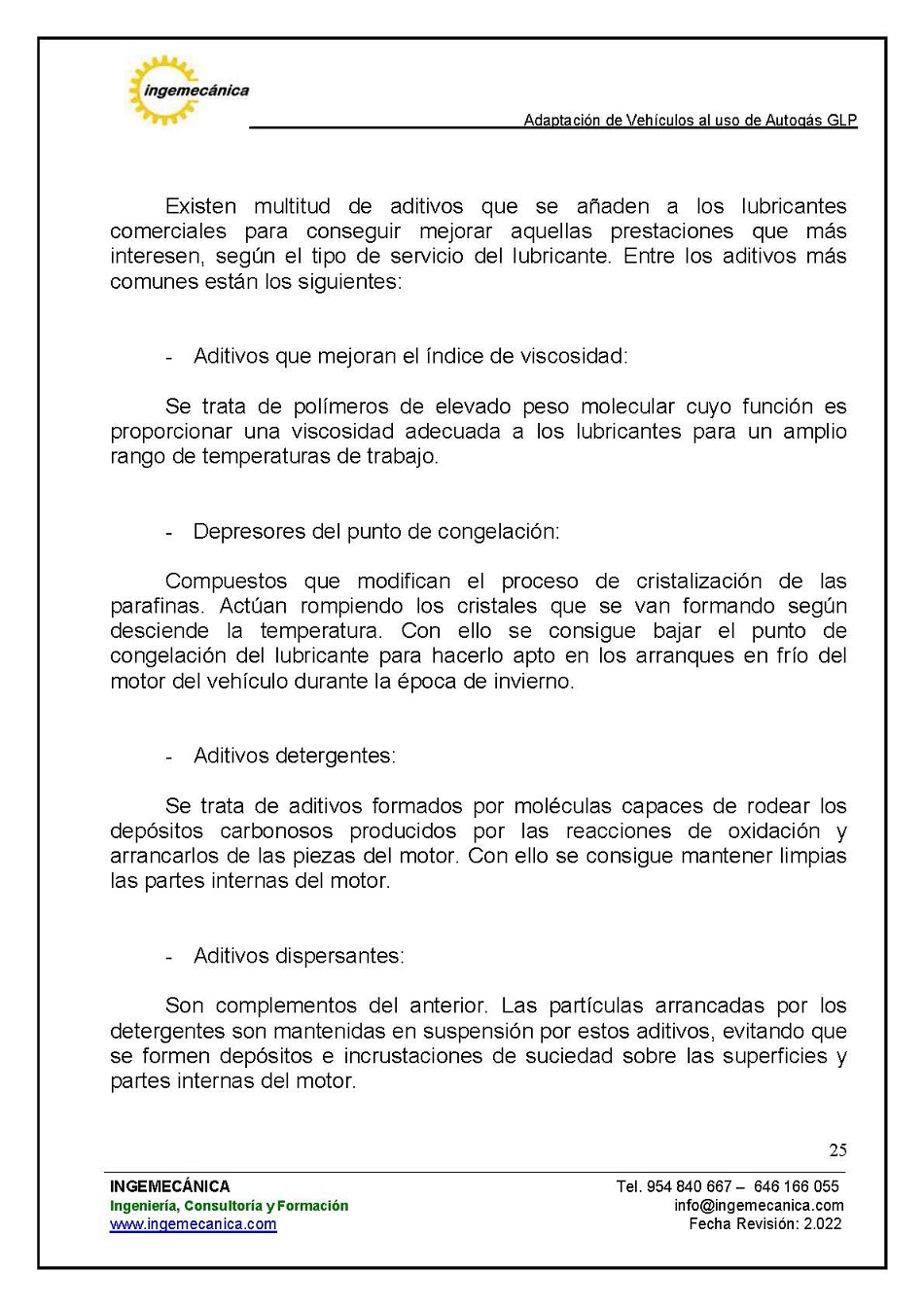 Adaptaci�n de veh�culos al uso de autog�s GLP. P�gina 21