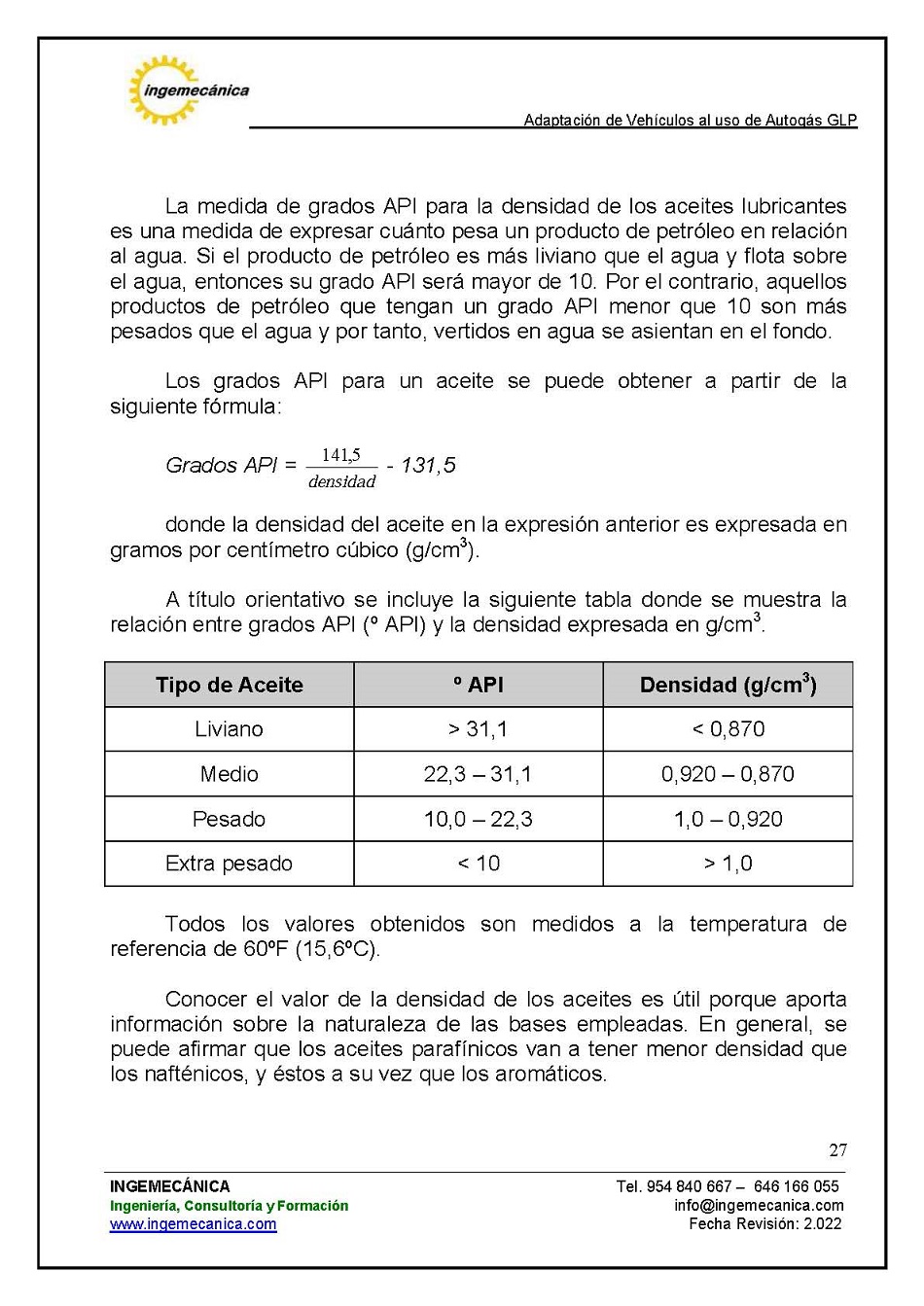 Adaptaci�n de veh�culos al uso de autog�s GLP. P�gina 23