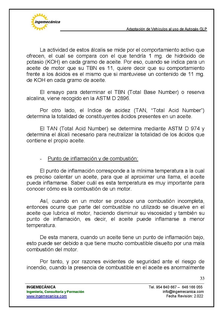 Adaptaci�n de veh�culos al uso de autog�s GLP. P�gina 29