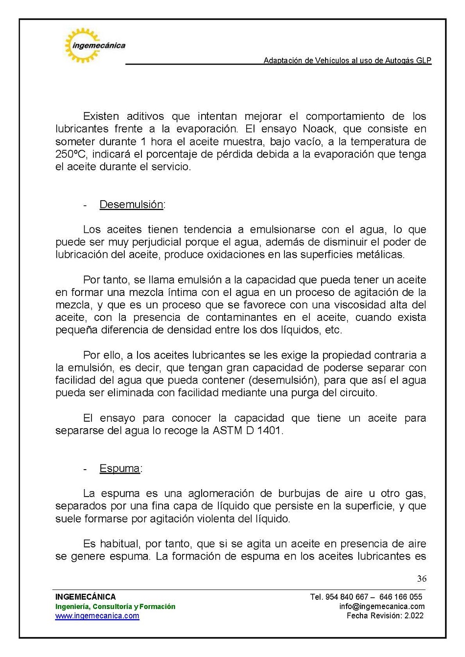 Adaptaci�n de veh�culos al uso de autog�s GLP. P�gina 32