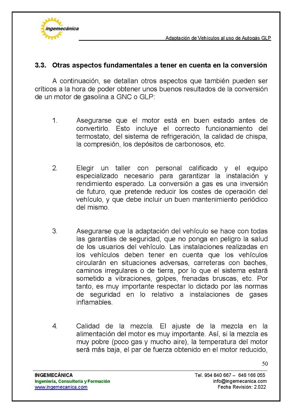 Adaptaci�n de veh�culos al uso de autog�s GLP. P�gina 46