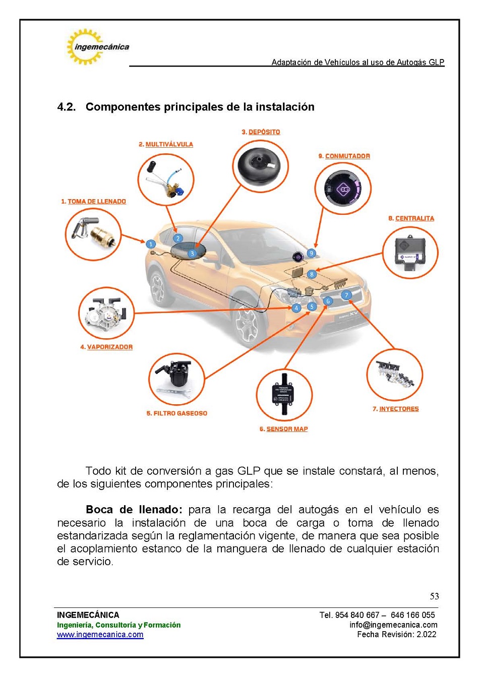 Adaptaci�n de veh�culos al uso de autog�s GLP. P�gina 49