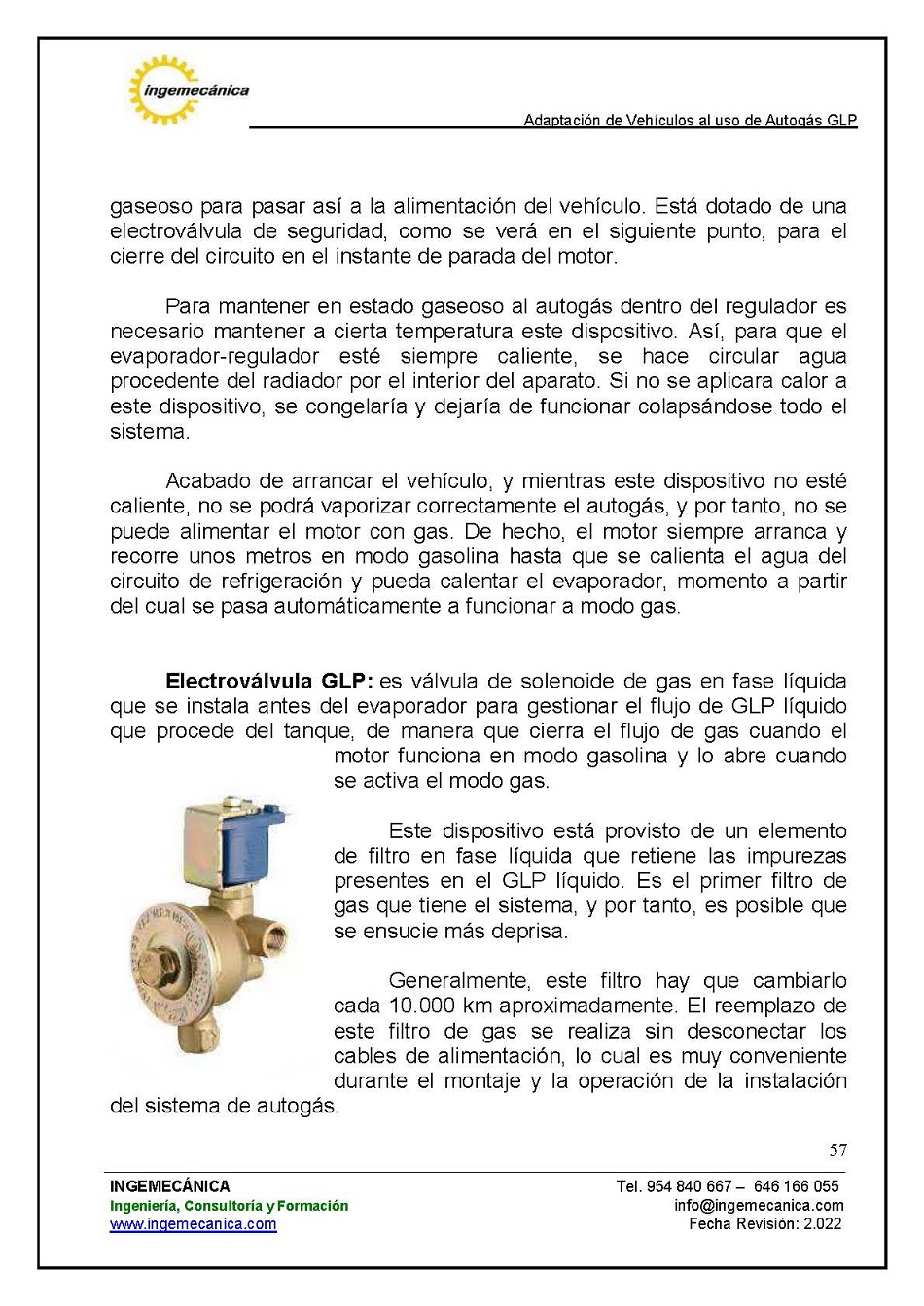 Adaptaci�n de veh�culos al uso de autog�s GLP. P�gina 53