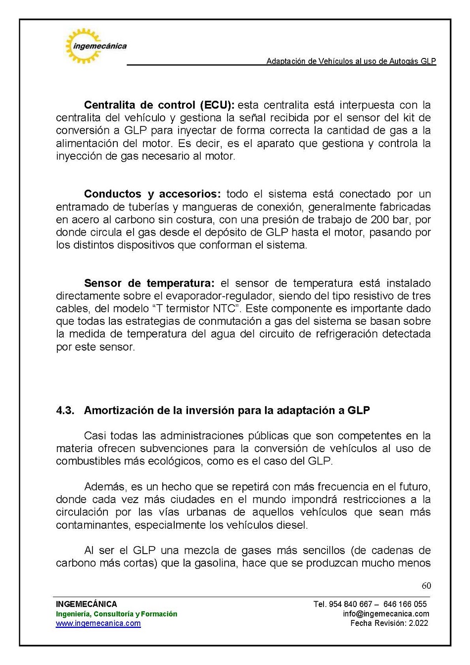 Adaptaci�n de veh�culos al uso de autog�s GLP. P�gina 56