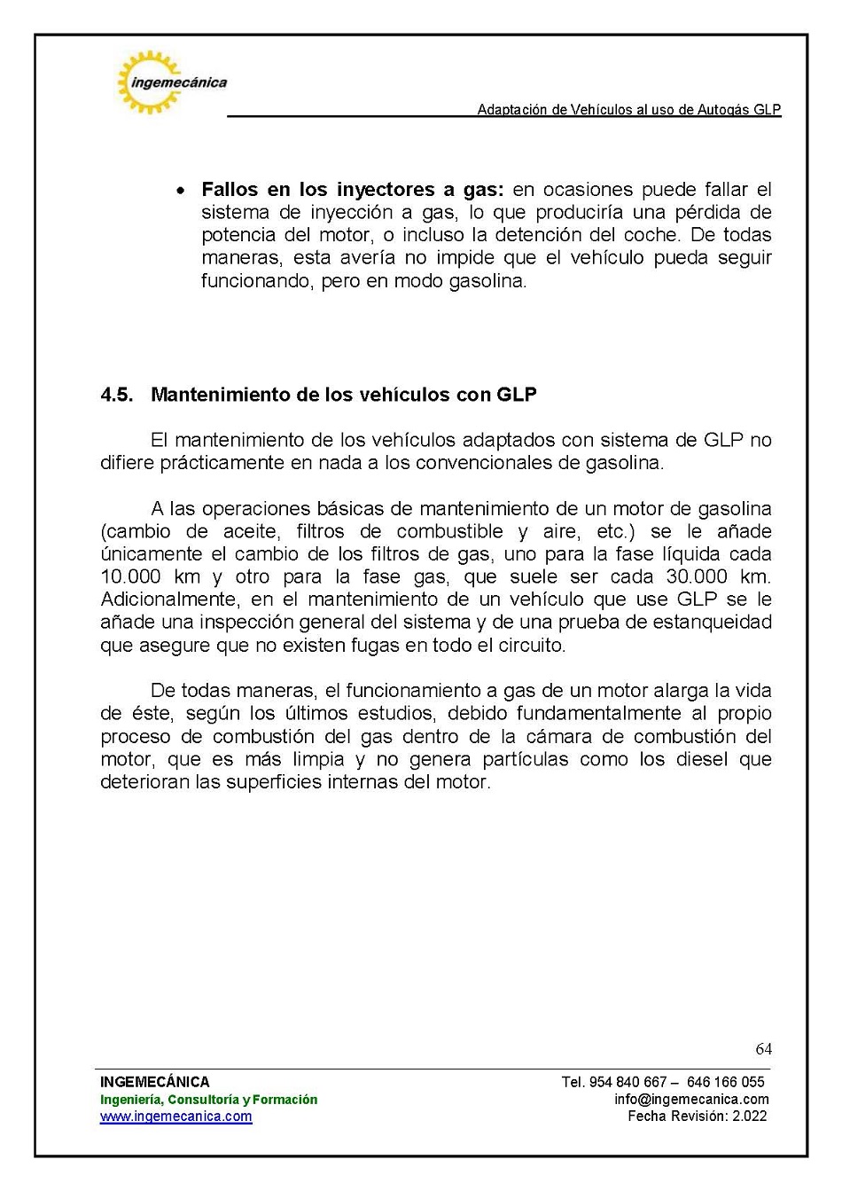 Adaptaci�n de veh�culos al uso de autog�s GLP. P�gina 60