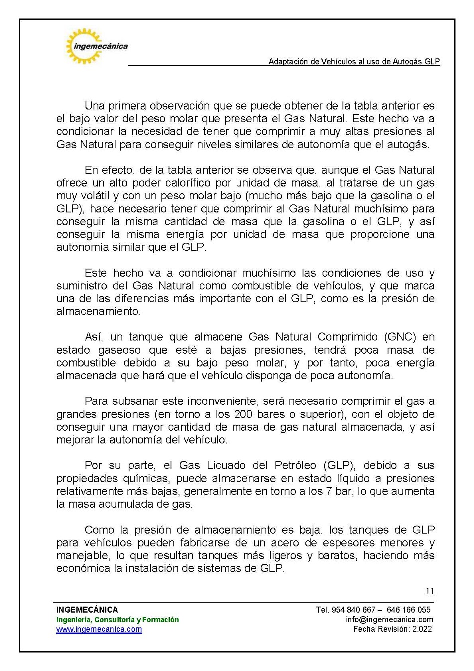 Adaptaci�n de veh�culos al uso de autog�s GLP. P�gina 7