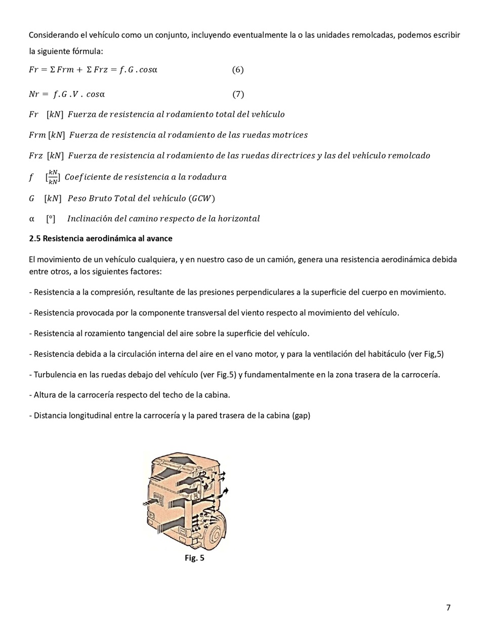 Clculo de la performance de camiones cargados. Pgina 07