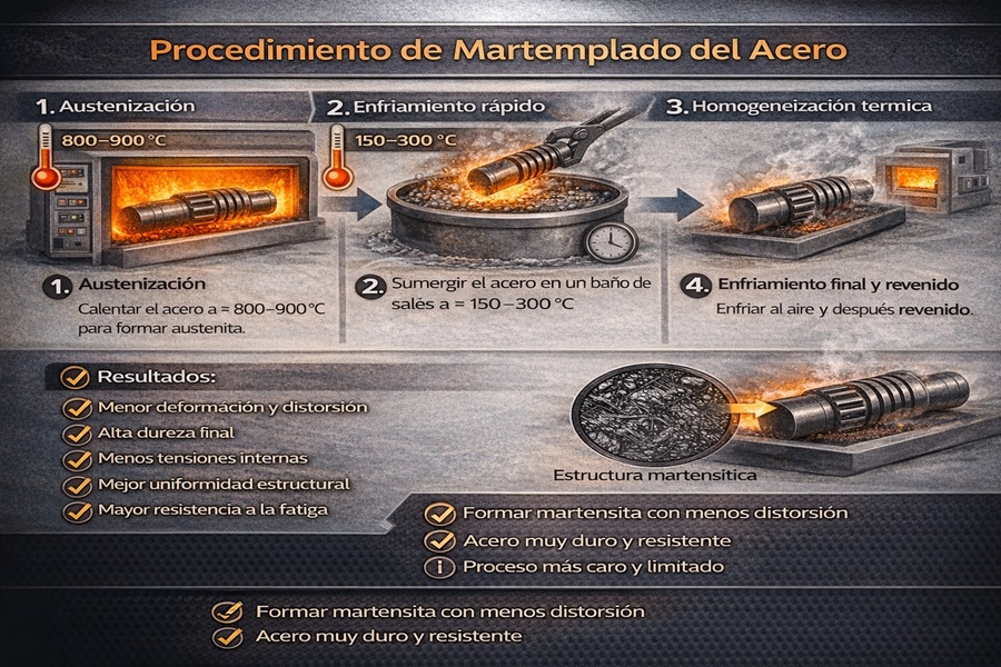 Procedimiento de martemplado del acero