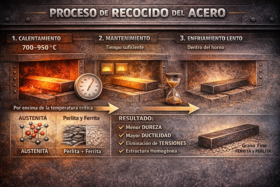 Proceso de recocido del acero