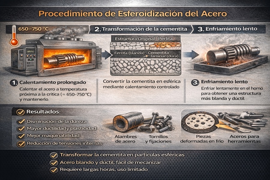 Procedimiento de esferoidizaci�n del acero
