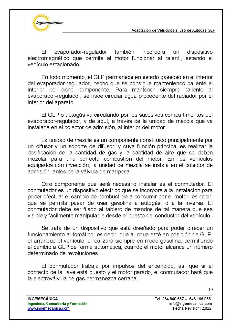 Adaptaci�n de veh�culos al uso de autog�s GLP. P�gina 15