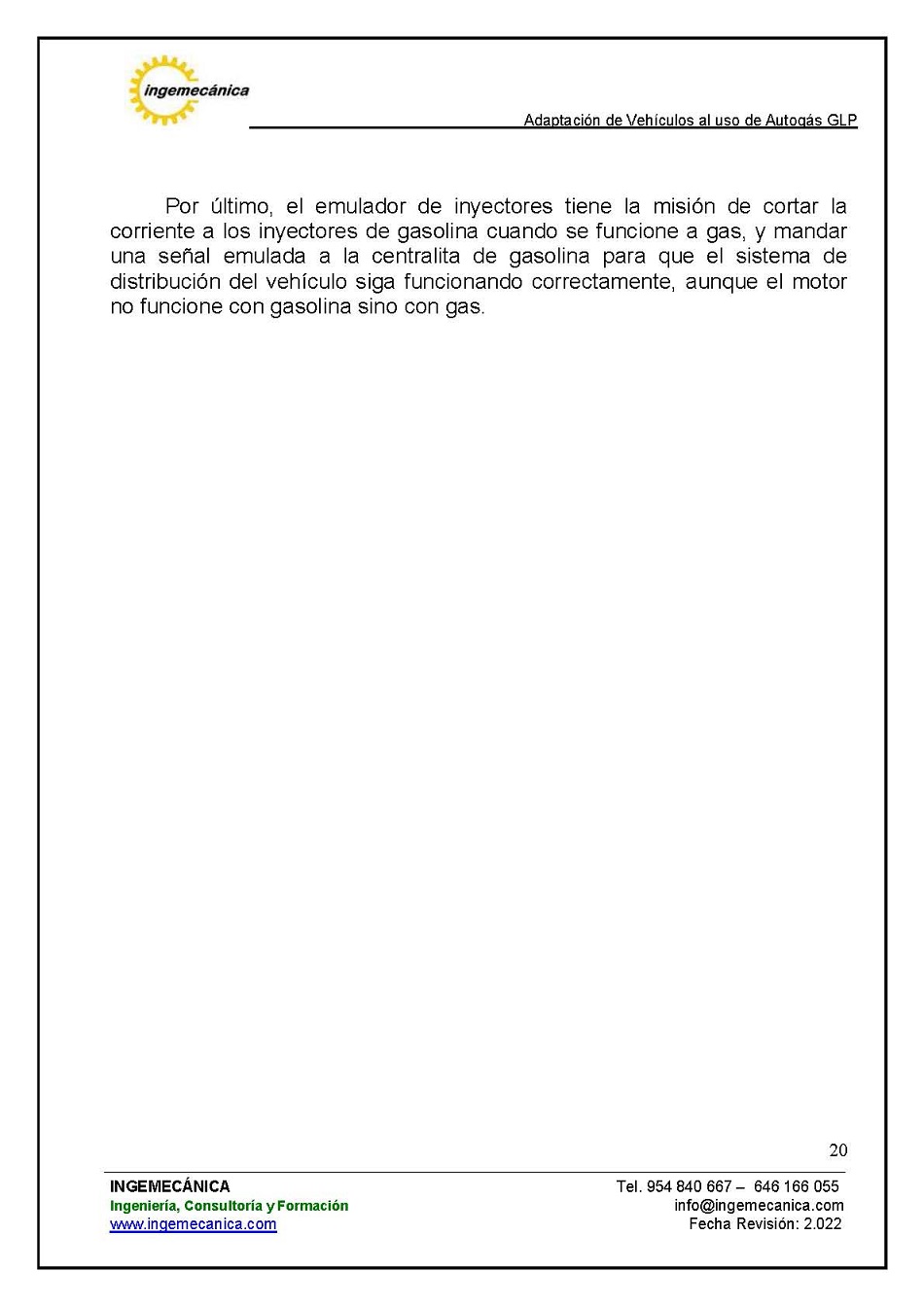Adaptaci�n de veh�culos al uso de autog�s GLP. P�gina 16