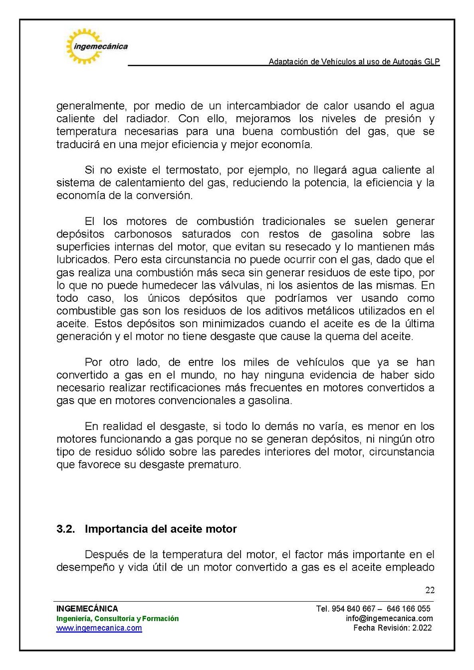 Adaptaci�n de veh�culos al uso de autog�s GLP. P�gina 18