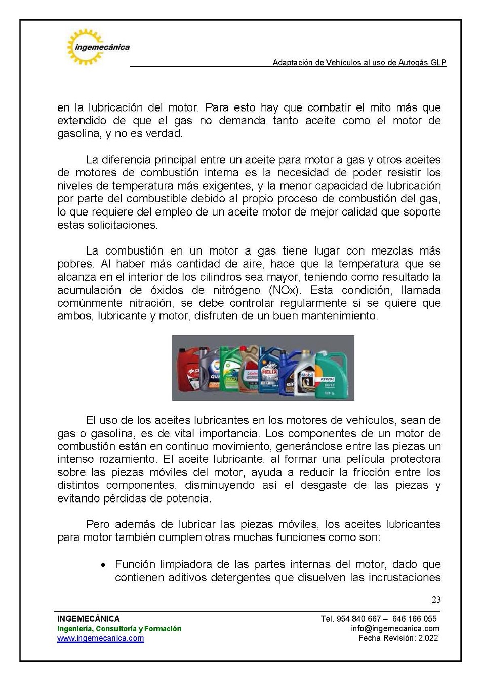 Adaptaci�n de veh�culos al uso de autog�s GLP. P�gina 19
