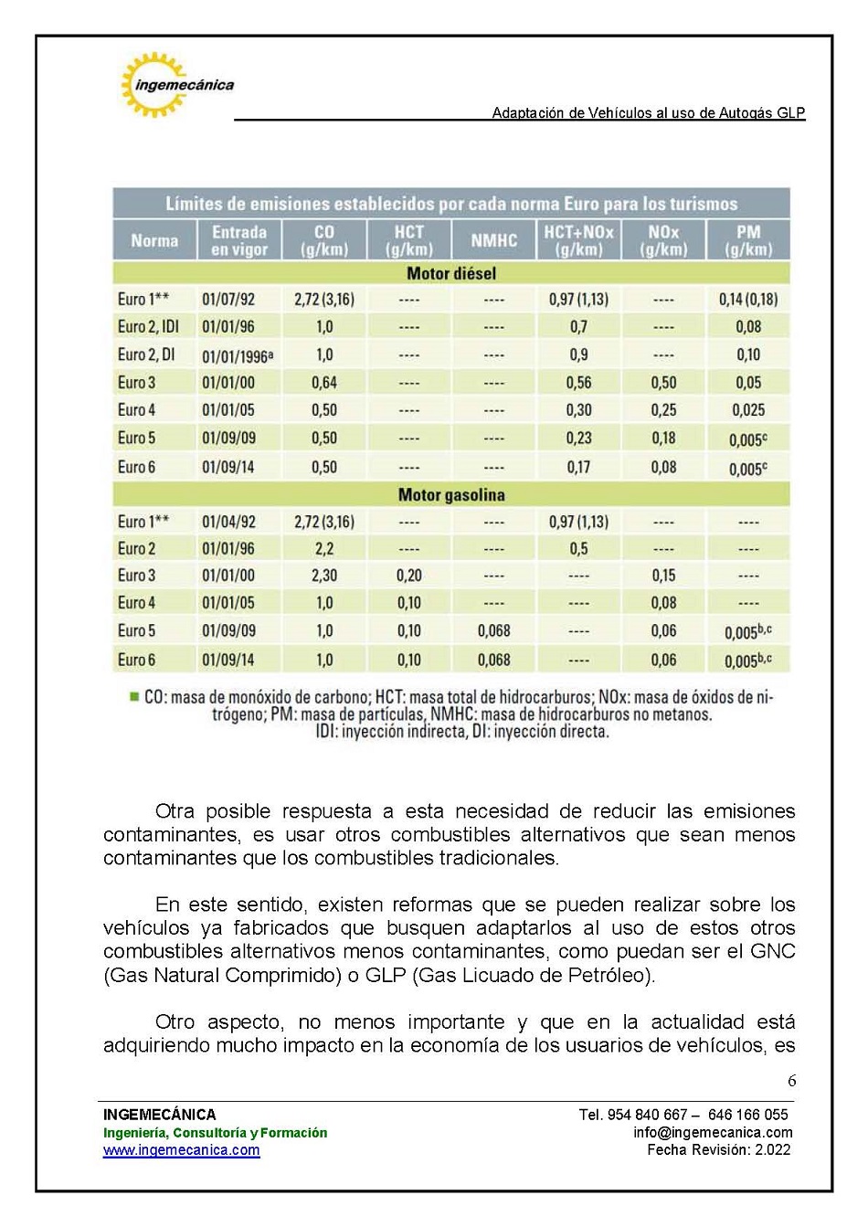 Adaptaci�n de veh�culos al uso de autog�s GLP. P�gina 2