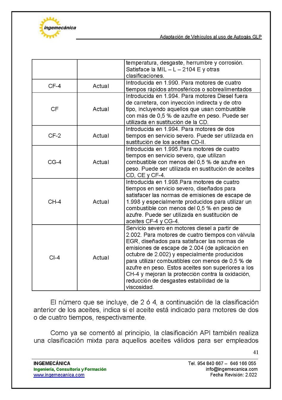 Adaptaci�n de veh�culos al uso de autog�s GLP. P�gina 37