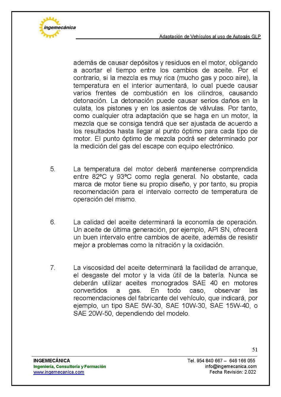 Adaptaci�n de veh�culos al uso de autog�s GLP. P�gina 47