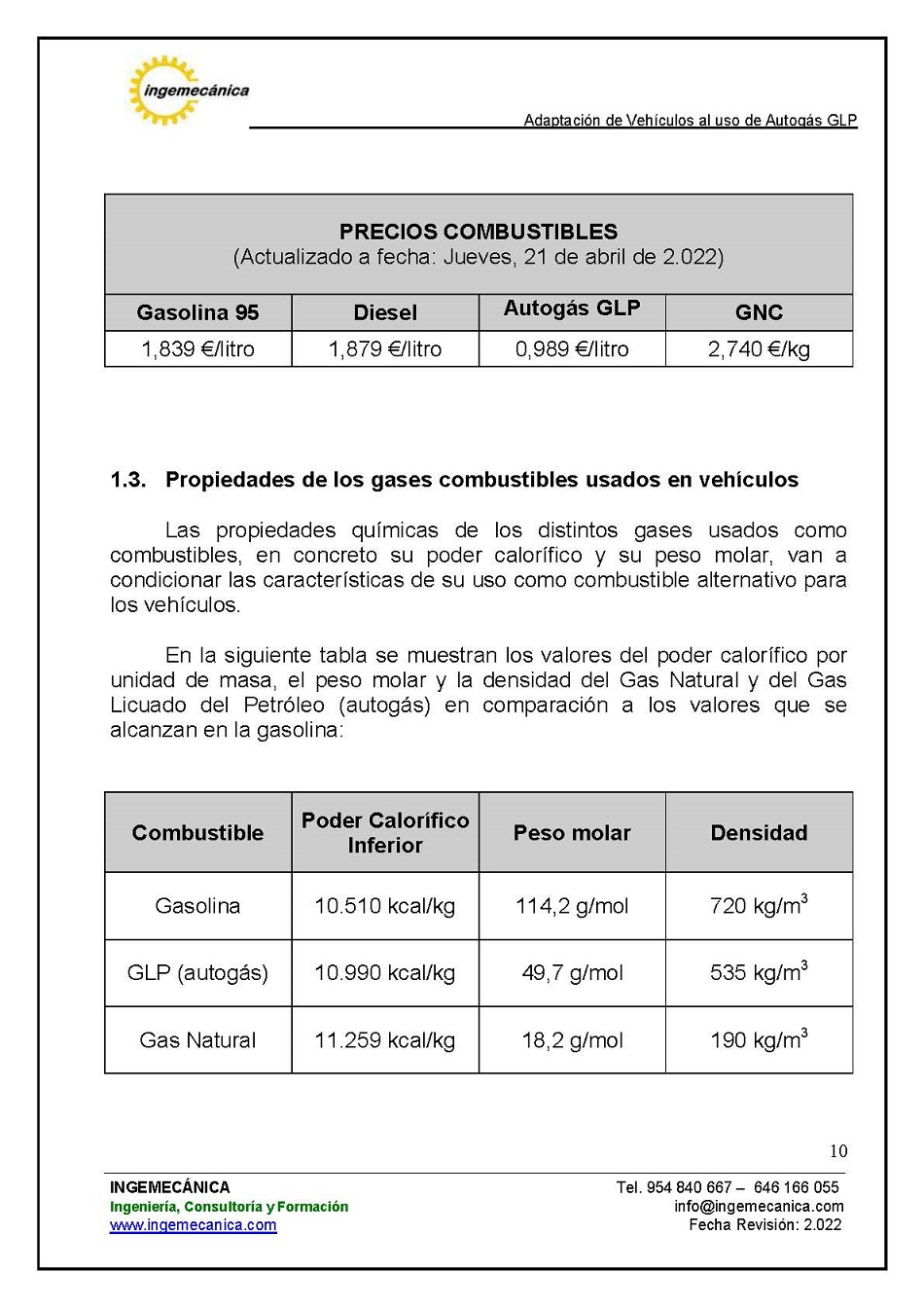 Adaptaci�n de veh�culos al uso de autog�s GLP. P�gina 6