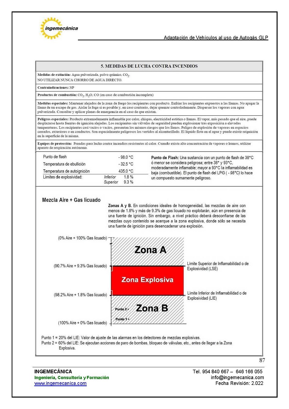 Adaptaci�n de veh�culos al uso de autog�s GLP. P�gina 83