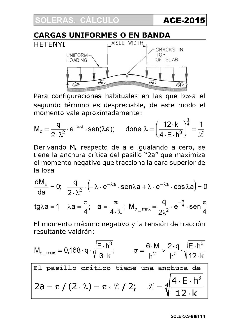 Cálculo de Soleras de Hormigón. Página 86