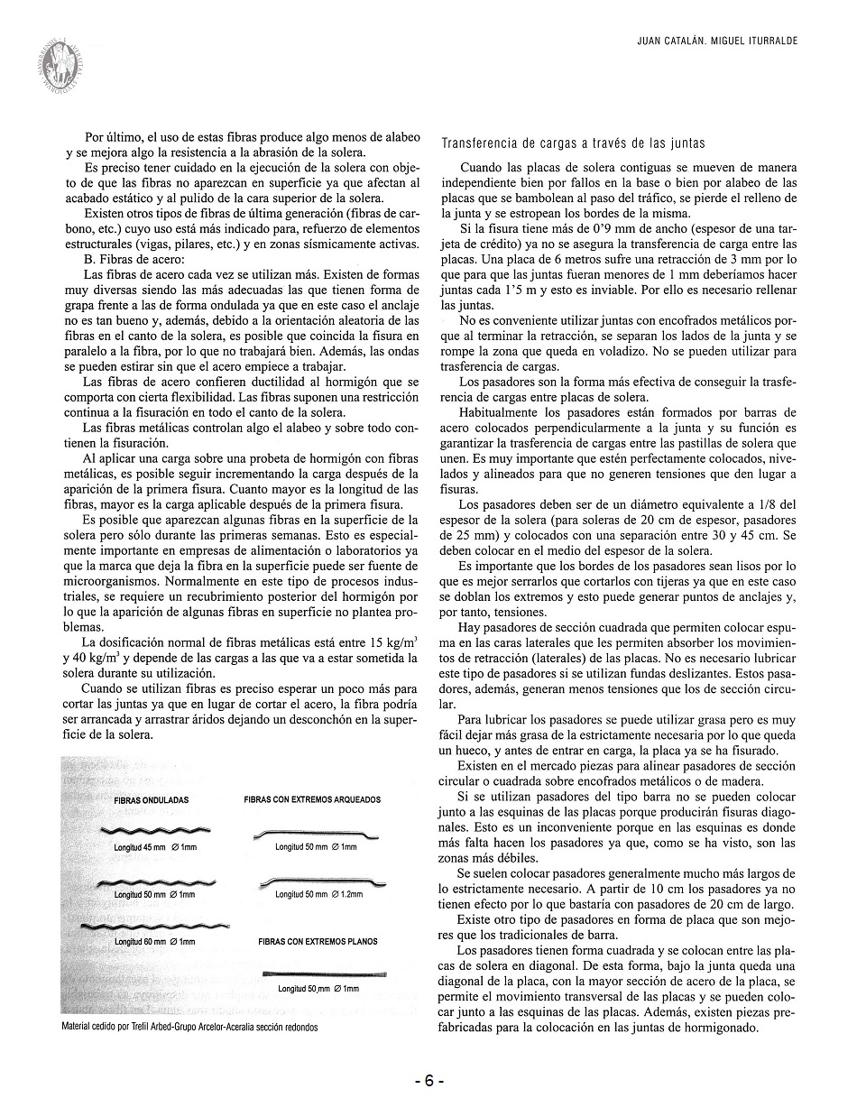 Diseño y Ejecución de Soleras Industriales: Problemas y Soluciones. Página 06