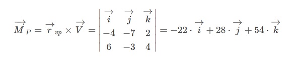 Ejemplo de cálculo del momento de un vector respecto a un punto